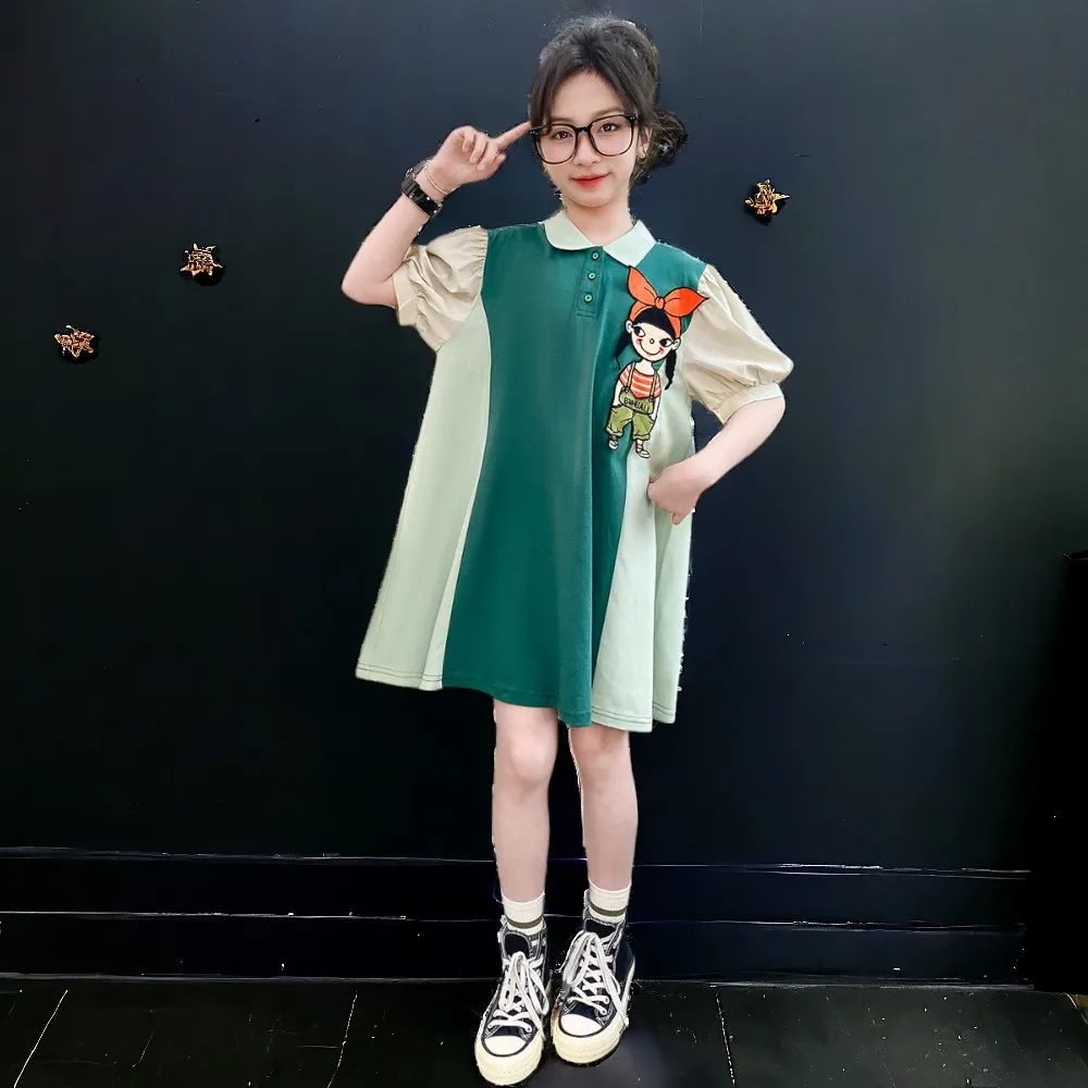

Cool Summer Teenagers Tops Girls T-shirt Short Sleeve Kids Long Shirts School Outfits Baby Children Costumes 6 8 10 12 13 Years