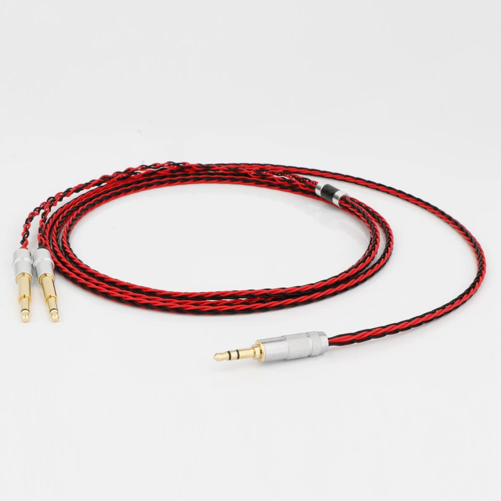 8 الأساسية الأحمر + الأسود نسج 7N OCC الفضة تصفيح كابل ل Meze 99 الكلاسيكية NEO NOIR سماعة سماعة كابل ترقية الخط