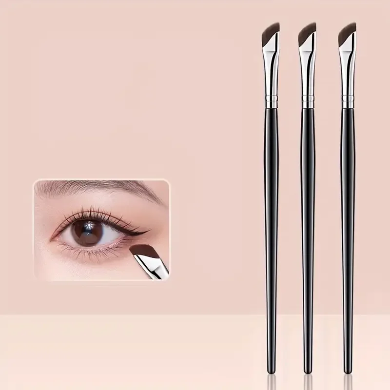 초미세 각도 팁이 있는 1/3 스칼펠 아이라이너 브러쉬, 플랫 앵글 눈썹 브러쉬, 눈 및 눈가 메이크업용 정밀 브러쉬