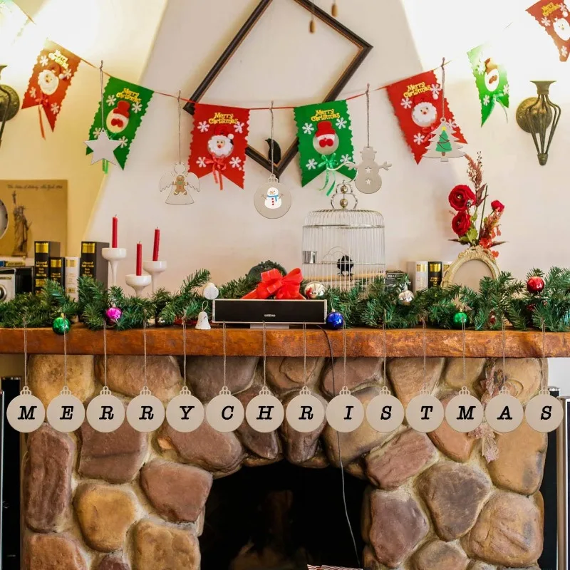 10 قطعة عيد الميلاد الحلي الخشبية للحرف اليدوية شريحة خشبية غير مكتملة الحلي شجرة عيد الميلاد الخشبية معلقة الديكور Crafts بها بنفسك الحرف #4