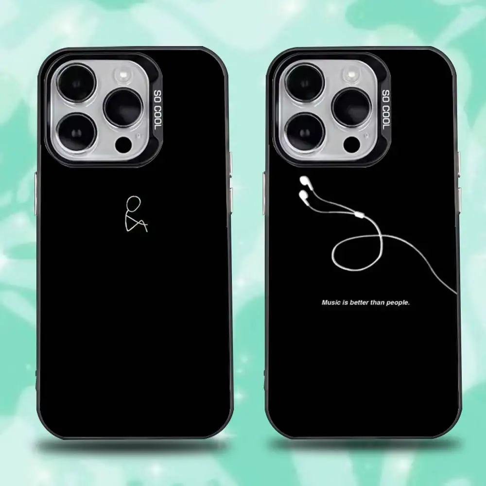 

Sad depression Black Aesthetic Phone Case For iPhone 16,15,14,13,12,11,Pro,Max,Plus,Mini,XS,SE Anti Fall Black Matte Hard Bumper