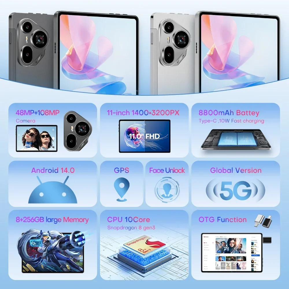 Pad 7 Ultra Original Global Version Tablet 12GB+512GB Large Storage 11