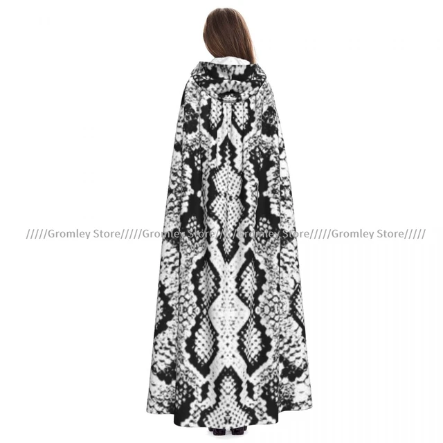 Snake Skin Scales Texture Witch Cloak Hooded Cosplay Costume 