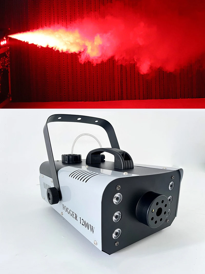 

1200W Smoke Machine for Disco Party Nightclub Wedding,RGB 6LEDs Lighting Fog Machine Remote Control Stage