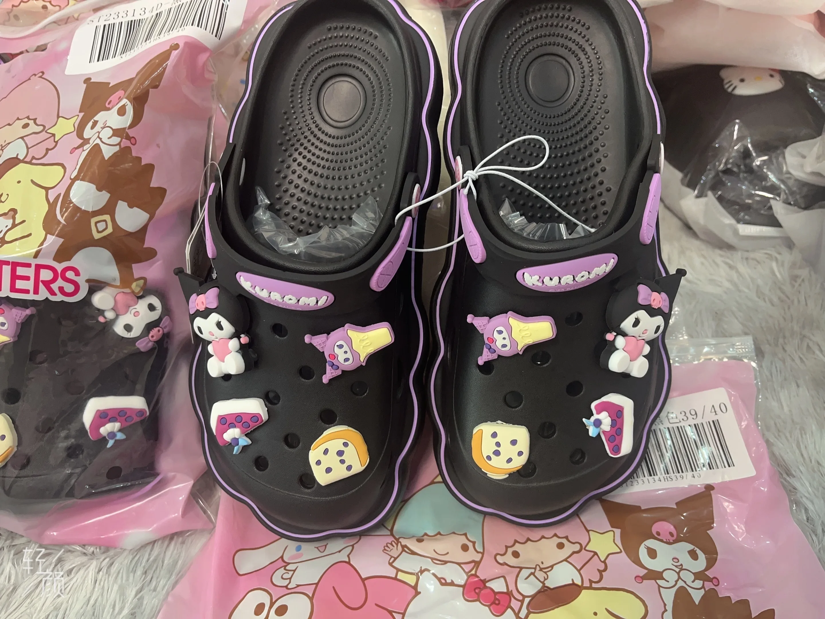 Kawaii Lolita Sanrio Hello Kitty Cave scarpe sandali estivi da donna con tacchi spessi Kuromi Cinnamoroll pantofole Casual femminili