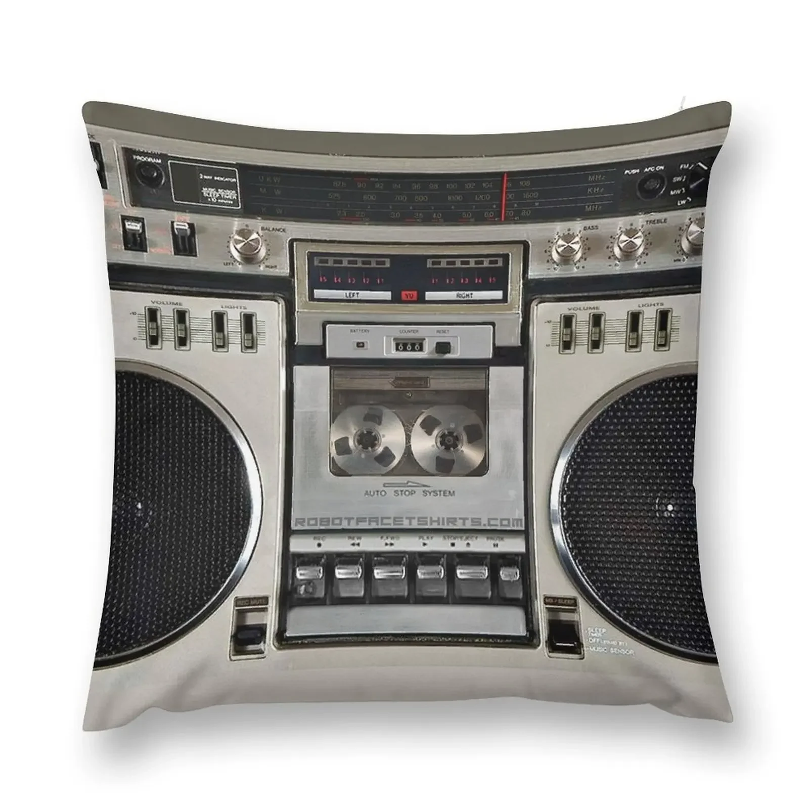 Vintage 80s Boombox Ghettoblaster Throw Pillow Decorative Cushion Cover Elastic Cover For Sofa pillow