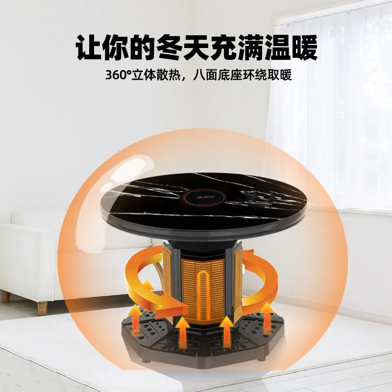 Wholesale Round Multi-functional Turntable Hot Pot Table 360 Degree Rotating Fire Heating Dining Table for Commercial and