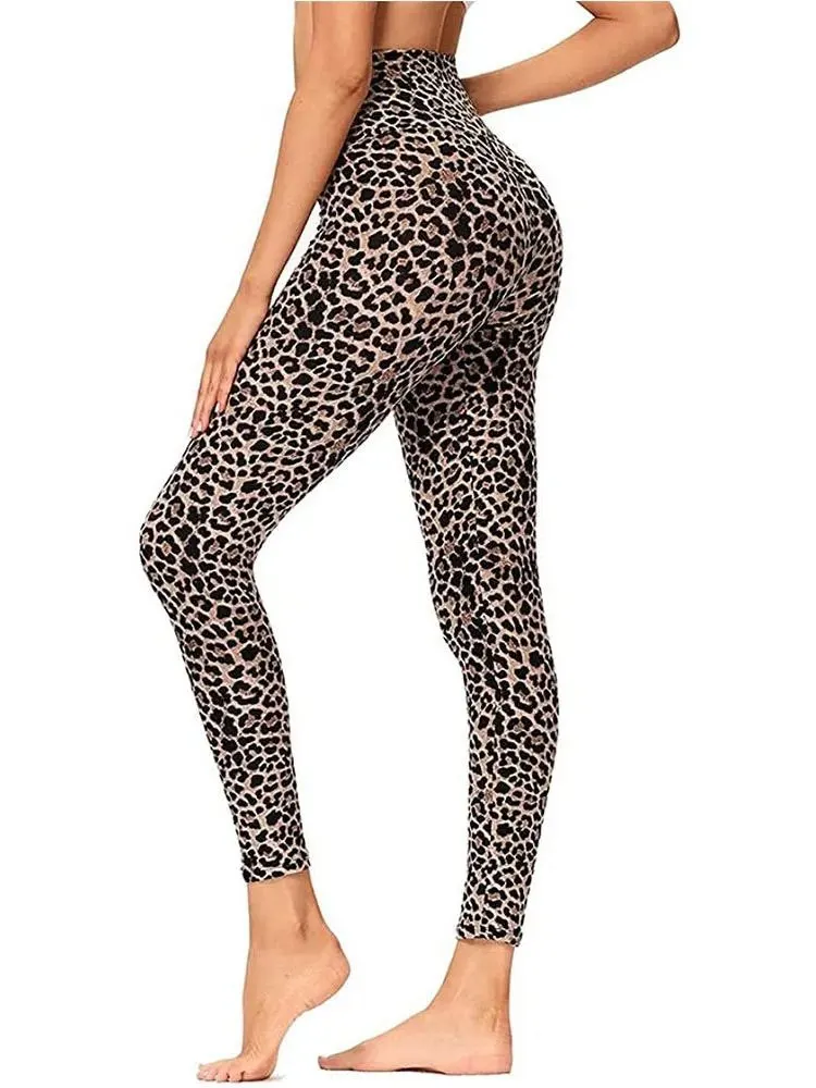 Spodnie damskie z wysokim stanem, dopasowane, wielokolorowe, z nadrukiem, w stylu ulicznym, codzienne, długie spodnie z włókna poliestrowego.