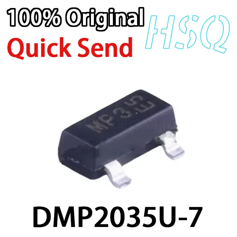 10PCS New DMP2035U-7 SMD SOT23 Screen Printed MP3 P-channel MOSFET