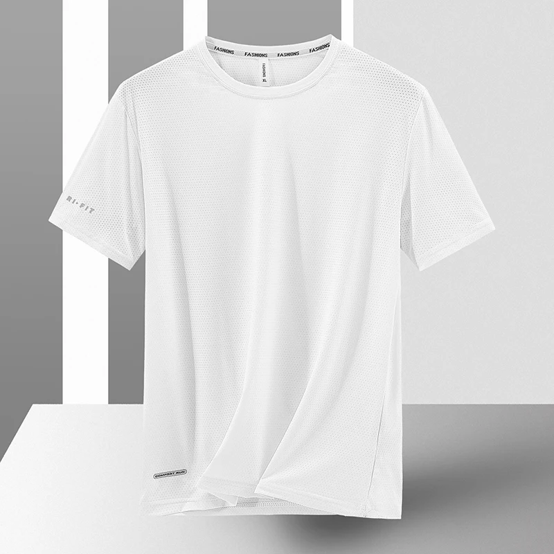 Quick Dry Sport T Shirt Men\'S 2024 Short Sleeves Summer Casual White Plus OverSize 6XL 7XL 8XL 9XL Top Tees GYM Tshirt Clothes