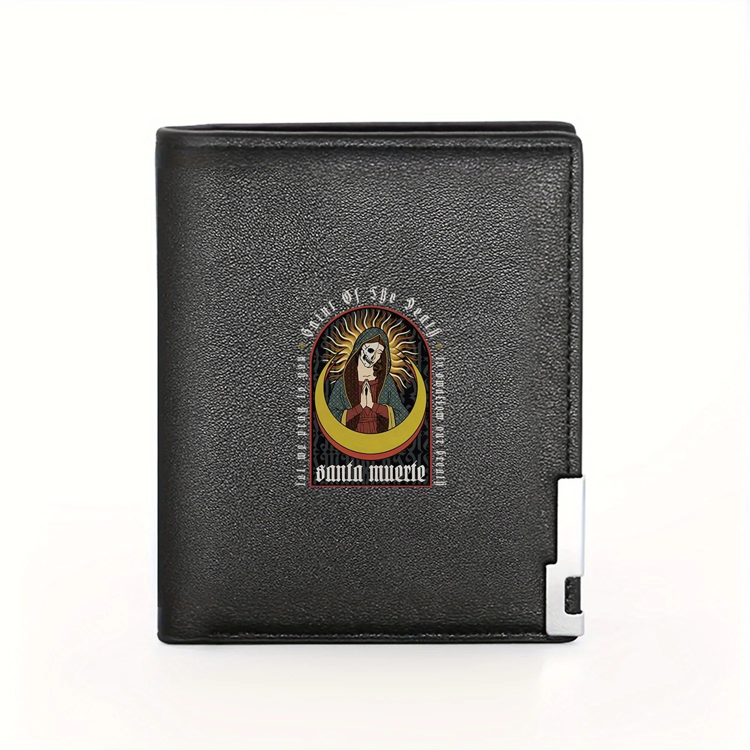

Santa Muerte Saint of Death Gothic Pray Graphic Print Wallet Business Mens Casual Elegant Simple Practical Quality Wallet Stylis