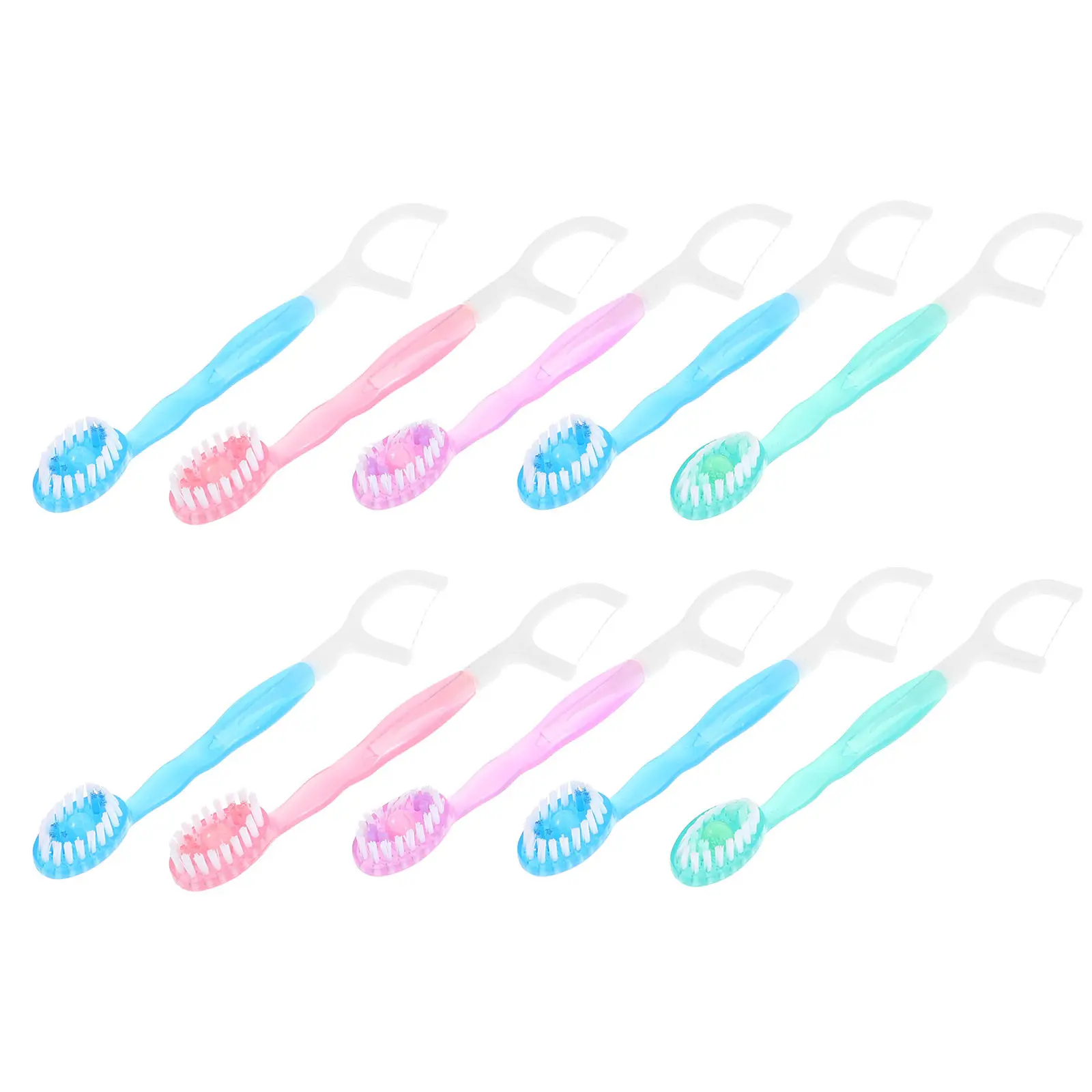 

Набор из 10 мини-зубных щеток для путешествий и дома, одноразовые, для отелей, с зубной нитью