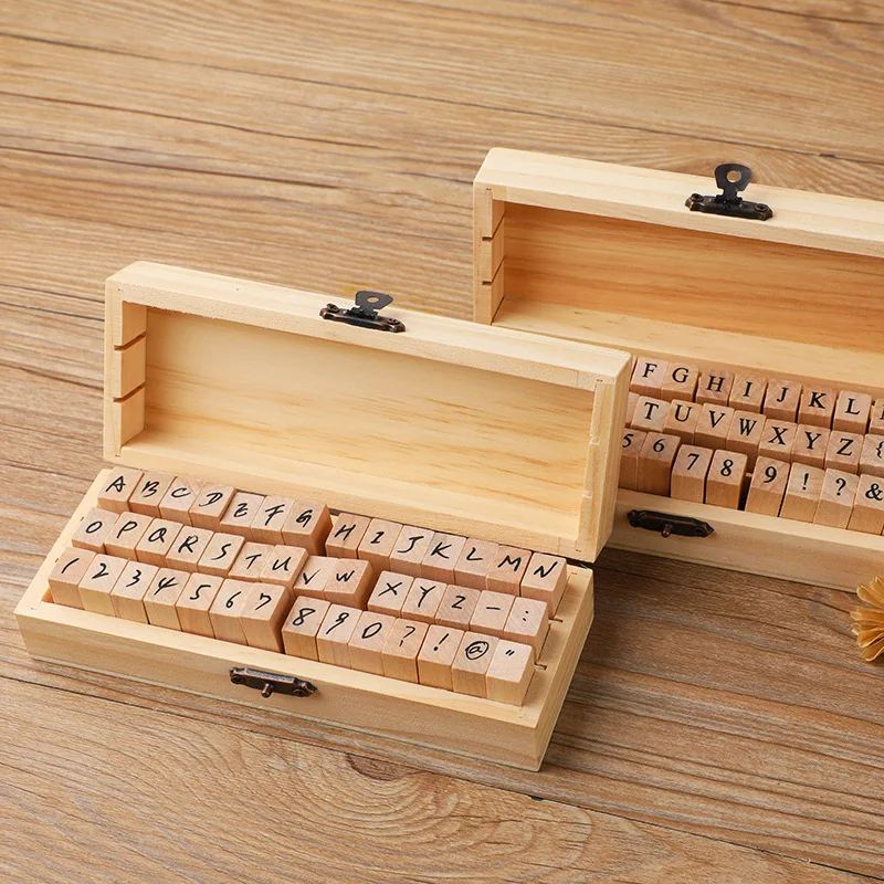 42 Pieces Basic Hand Seal Digital English Combination Exquisite Seal 2 Styles of Regular Grass Capital Assorted Stamp