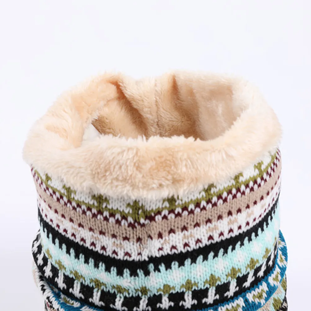 Warm Neck Warmer Knitting Scarf Fleece Lined Thick Loop Shawl One Size Stretchy Unisex Style for Casual Party Photo Shoot