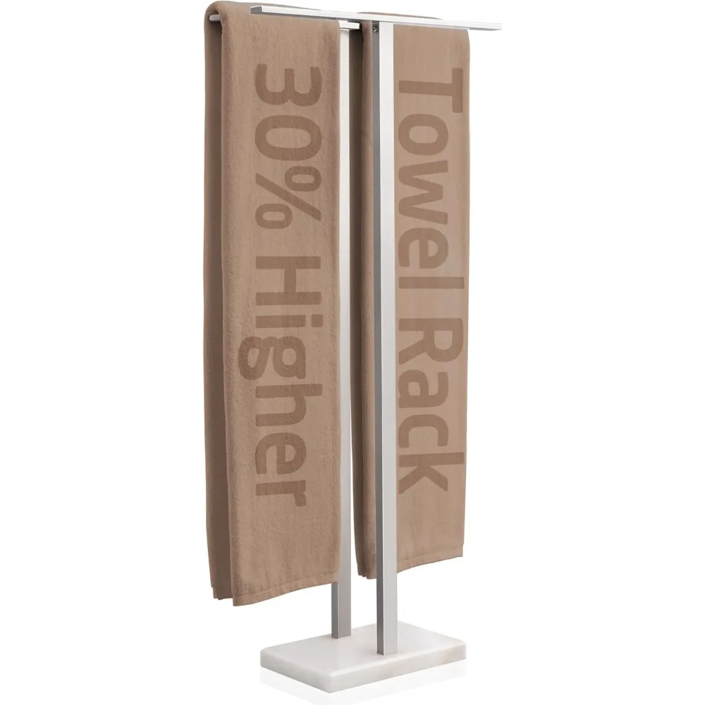 

Подставка для полотенец KES 43 дюйма H для ванной комнаты, отдельно стоящая вешалка для полотенец, напольная с утяжеленным мраморным основанием, 2-уровневая, уличная вешалка для полотенец