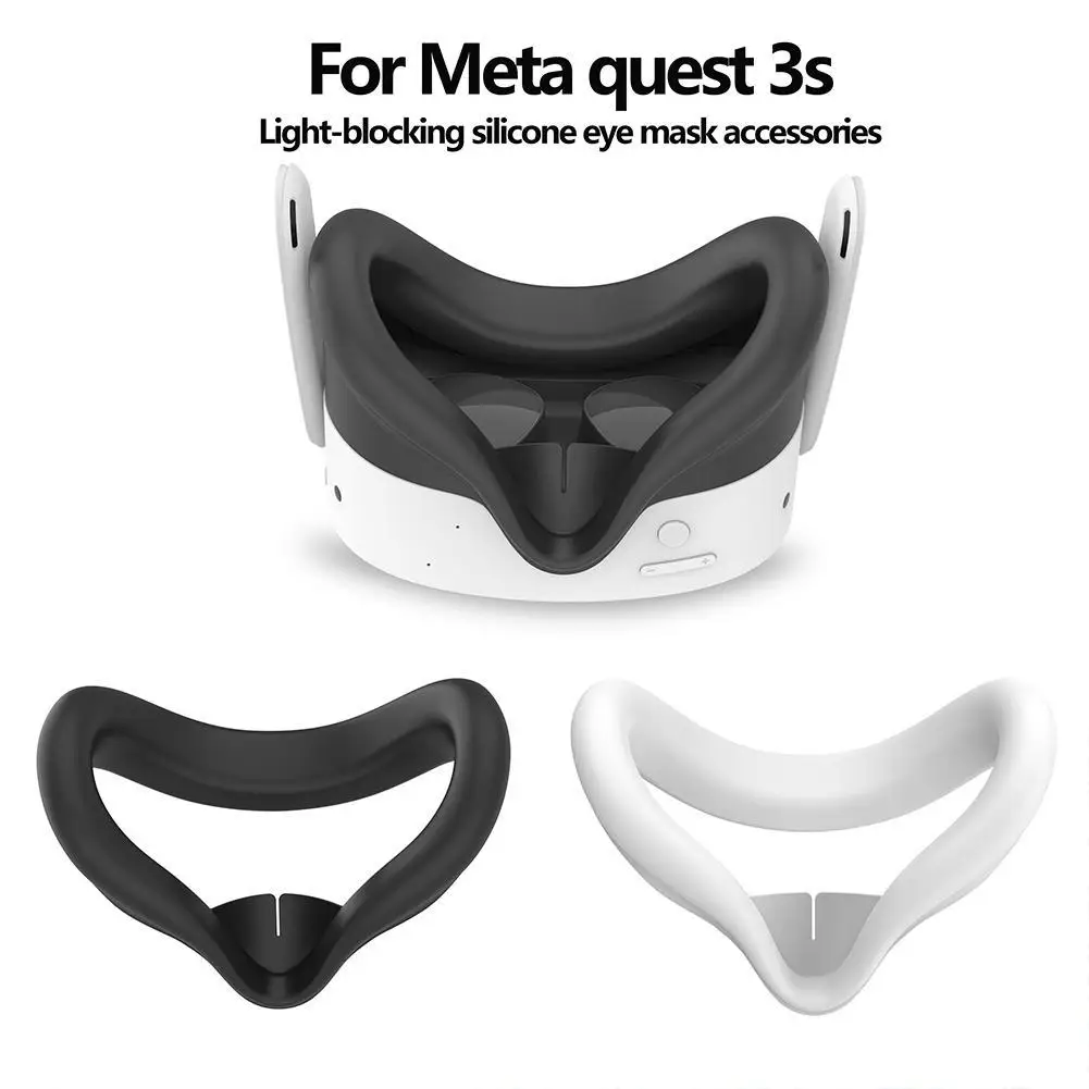 New VR Silicone Face Cover For Meta Quest 3S Light Leakage-proof Replacement Sweat-proof Face Mask For Quest 3S Accessoies