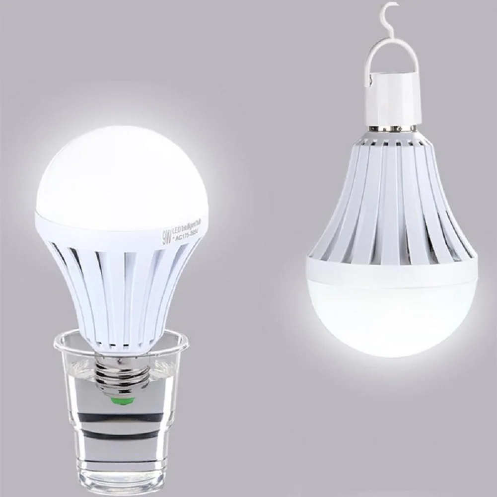 12W Led Light Bulb Rechargeable Automatic Energy Saving Emergency Light Household Lighting Lamp With Hook