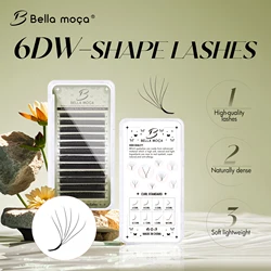 Bella moça 6DW Lashes 8-14mm D Curl 0.07 Black/Brown Natural Soft Lashes