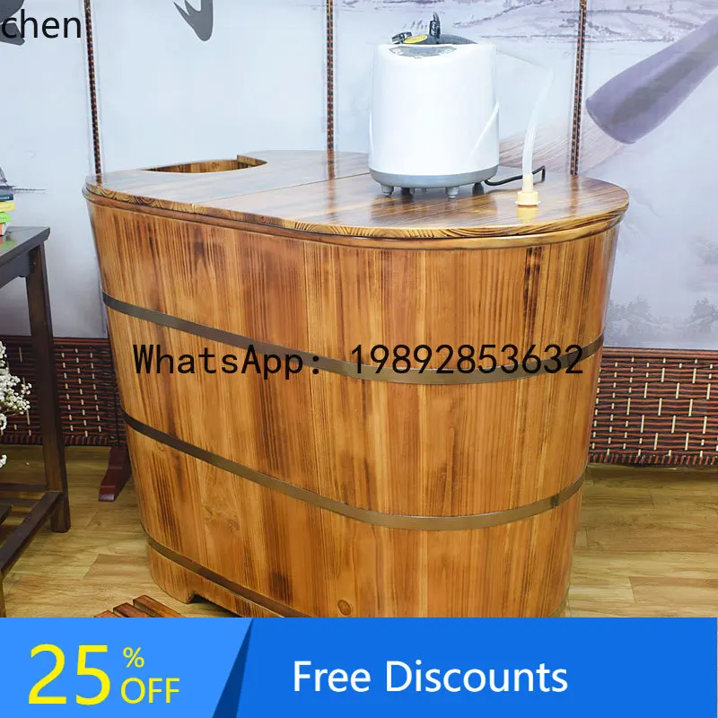 YFY  Bucket Adult Bath Bucket Beauty Salon Bucket Adult Full Body Home Use Solid Wood Bathtub