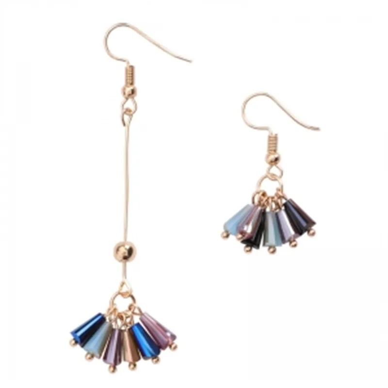 Asymmetrical Tassel Earrings Exquisite Crystal Earrings Women Fashion Korean Temperament Earring Long Personality Ear Jewelry