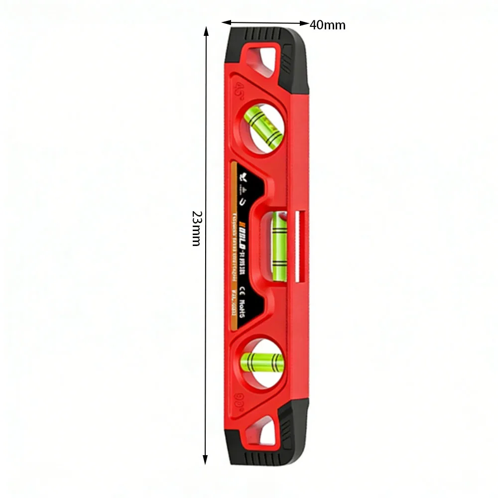 230mm Three-Bubble Level Ruler, High Precision Spirit Level, Magnetic Balance Level, Angle Ruler, Leveling Calibrator