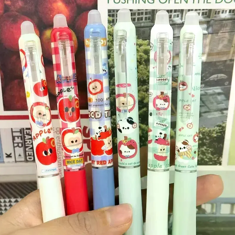 4Pcs/Set Kawaii Erasable Gel Pen 0.5mm Blue And Black Ink Quick Dry Smooth Writing Pens School Office Stationery