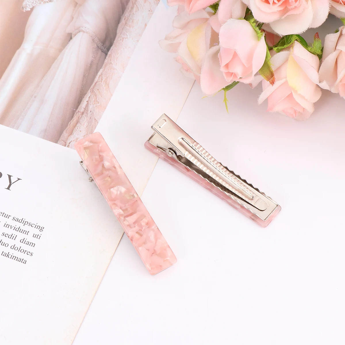 

Marble Hair Clips Durable Women Hairpin Useful Pins Accessories Bobby Side Clip Elegant Stylish Wedding Party Daily Life