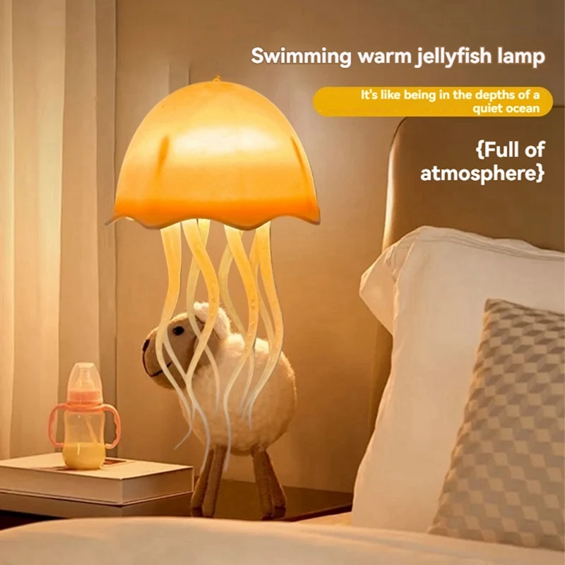 ГОРЯЧИЙ! Подвесной светильник в виде медузы с голосовым управлением и зарядкой типа C, гибкие щупальцами - идеально подходит для праздников и детских подарков