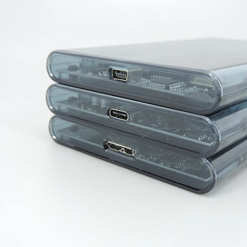 1 قطعة حافظة خارجية عالية الدقة 2.5 SATA إلى USB 3.0 5Gbps محرك الأقراص الصلبة الخارجي الشفاف المحمول 2.5 hdd الضميمة لقرص الكمبيوتر SSD صندوق