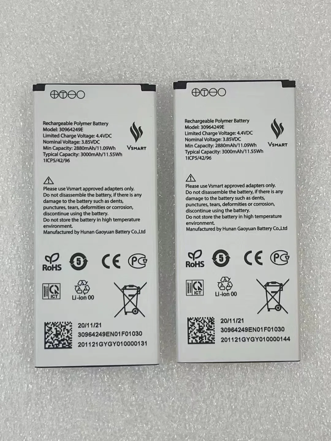 

New original Replacement Battery 30964249E 3.85V 3000mAh For Vsmart V251A mobile phone Batteries Batteria