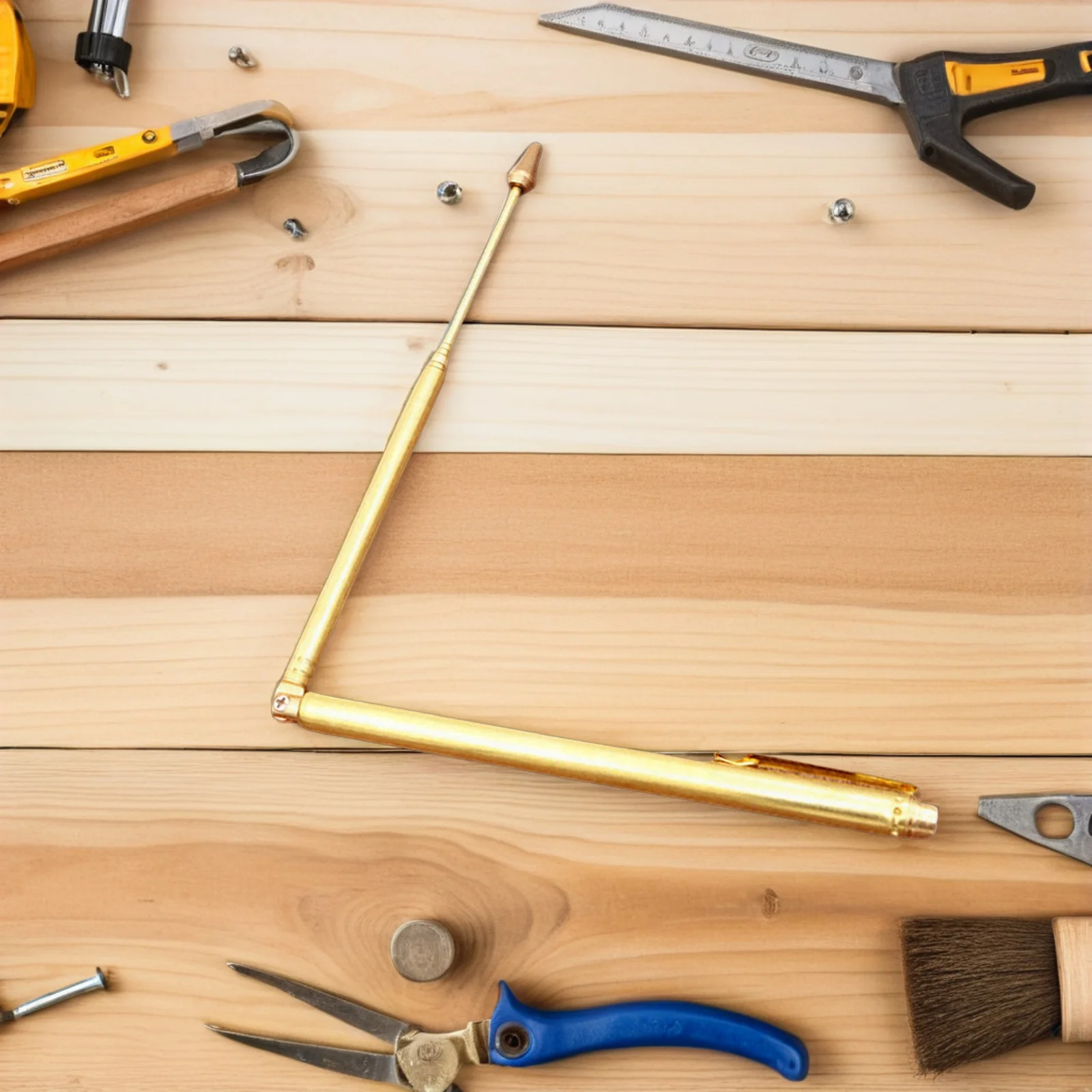 2pcs Copper Dowsing Rods Antenna Dragon Ruler Water Detection Divination Tool for Outdoor Compass Finding Metal Long