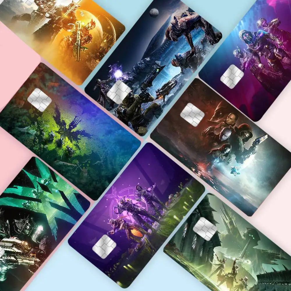 Film autocollant Anmie imprimé D-Destiny 2, couverture de peau pour carte de crédit, débito, carte bancaire avant, jeu 3D