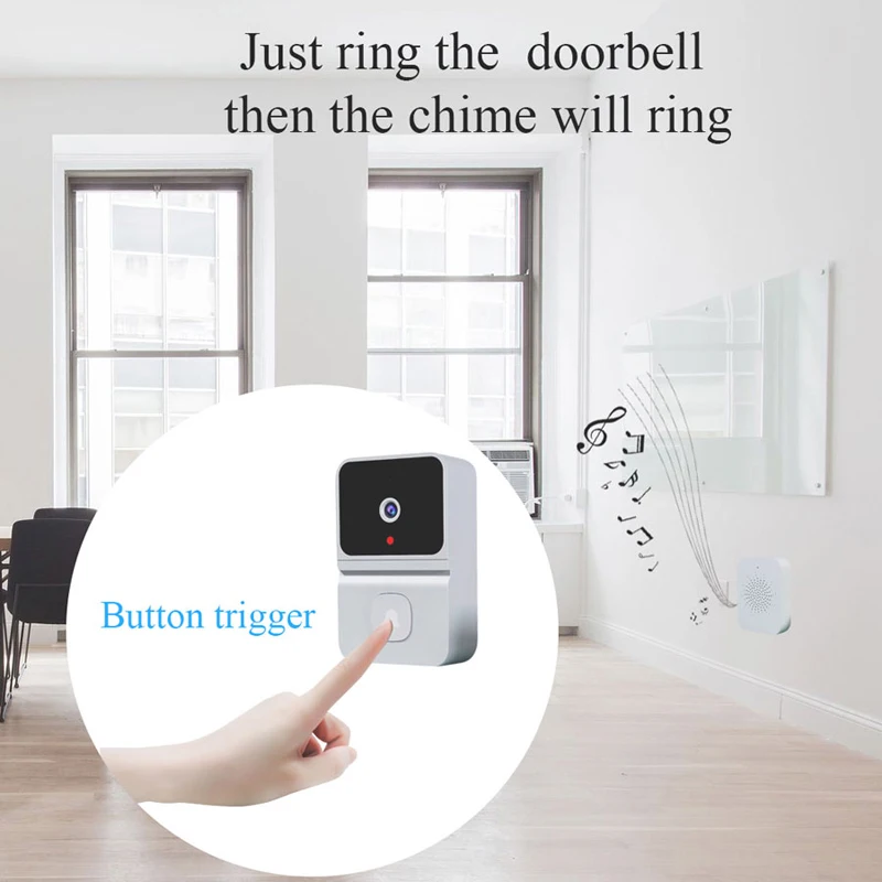 Tuya WiFi Video Doorbell Smart Home Indoor Security Protection Two Way Intercom Night Vision Rechargeable Doorbell with Camera