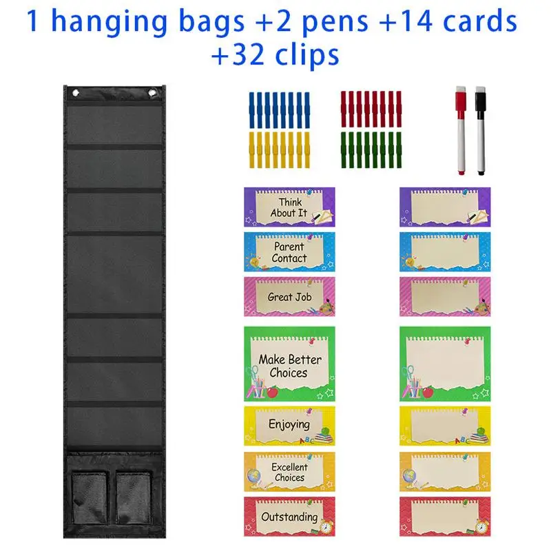 Student Behavior Clip Chart For Classroom Management Kids Reward Pocket Chart Behavior Bulletin Board For KG Teacher Supplies