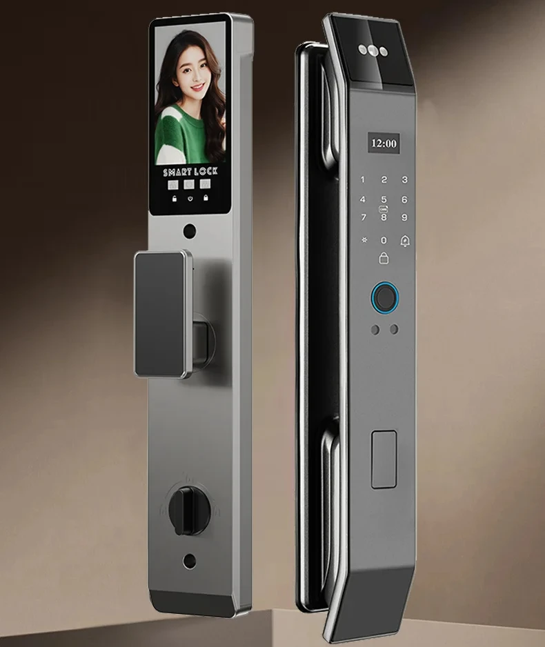 

Tuya APP Smart Life APP Control Voice Intercom Smart Lock 3D Face Recognition Fingerprint Password Smart Door Lock With Camera