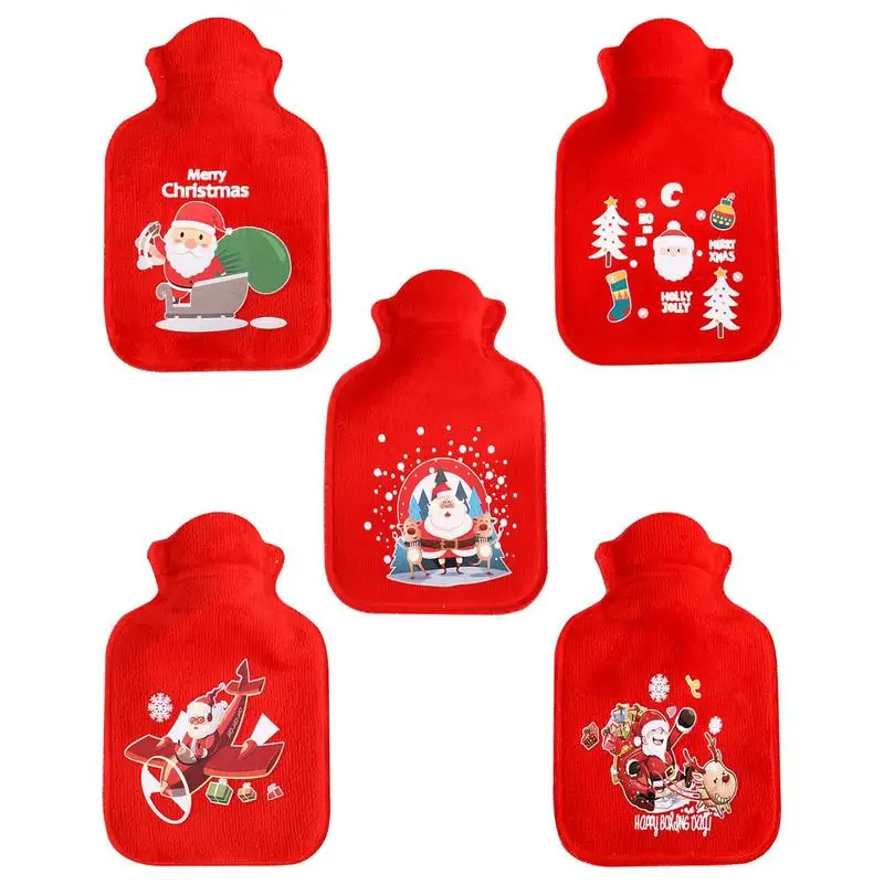 Christmas Hot Water Bottle Winter Hand Warmer Cute Mini Cartoon Hot Water Bottle Water Filling Hot-Water Bag For Women Kids Girl