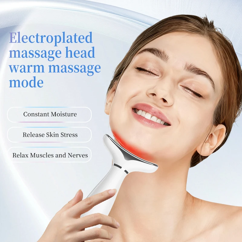 7 Colors LED Photon Microcurrent Reduce Double Chin Anti Wrinkle Remove Skin Care Tools Neck Face Lifting Beauty Device