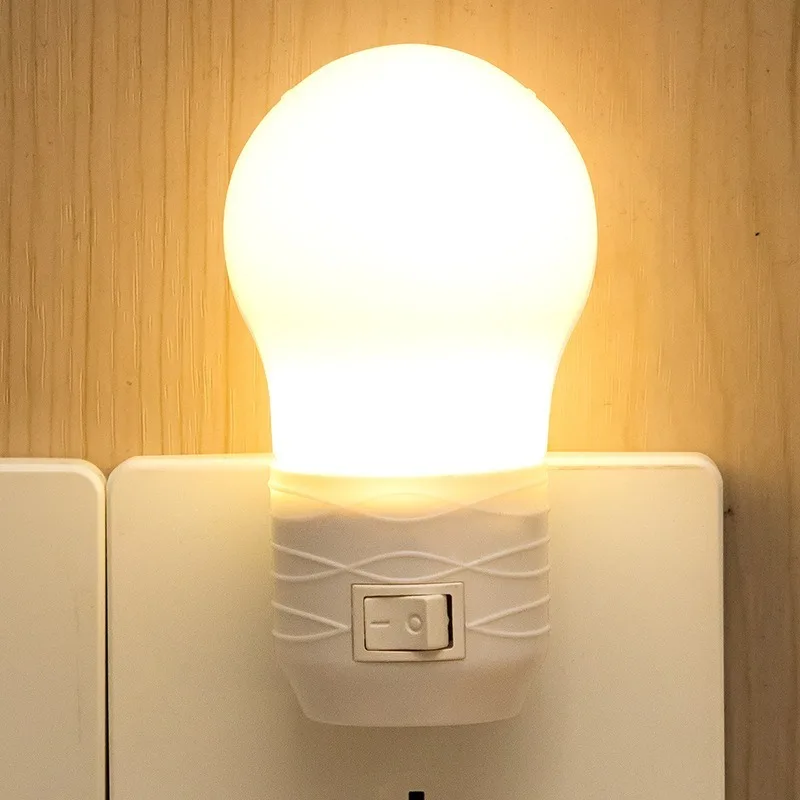 Luz LED de noche enchufable para bebé, luz de dormir de ojo de enfermería, luces de enchufe de dormitorio de 2 colores, ahorro de energía, lámpara de pasillo, balcón