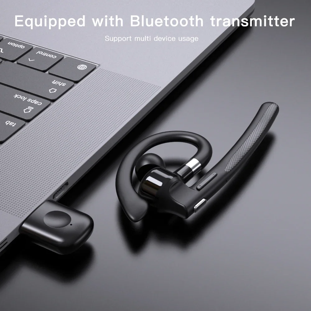 Auriculares inalámbricos con micrófono Dual, Auriculares Bluetooth ENC con cancelación de ruido, Auriculares manos libres para negocios, conducción