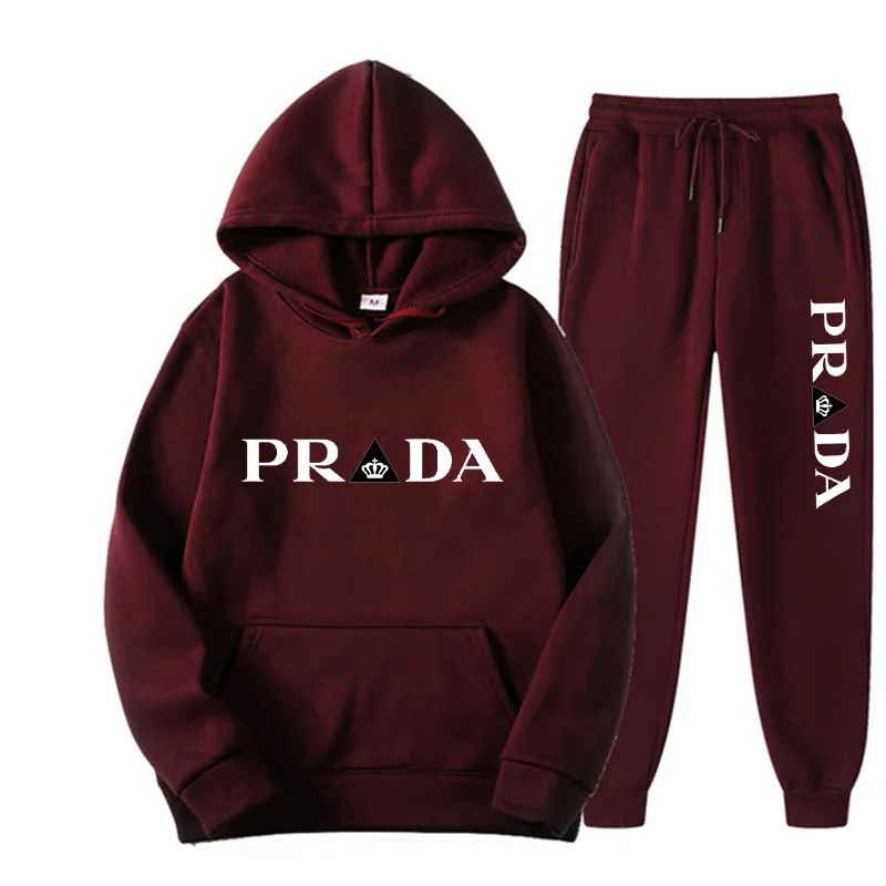 2-piece set of sportswear hooded sweatshirt+drawstring pants men's sportswear hooded sweatshirt running sportswear men's and wom