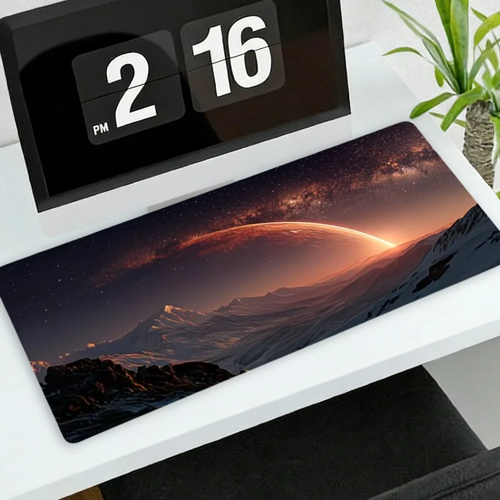 Science fiction interstellar mountain sunrise pattern gaming mouse pad alfombrilla ratón gaming anime mousepad alfombrilla ratón
