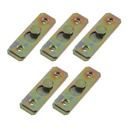 5 Sets 58 x20mm Iron Bed Hinges Furniture Fitting Wood Bed Rail Bracket Screws Snap Connectors Fasteners For Home Hardware Tools