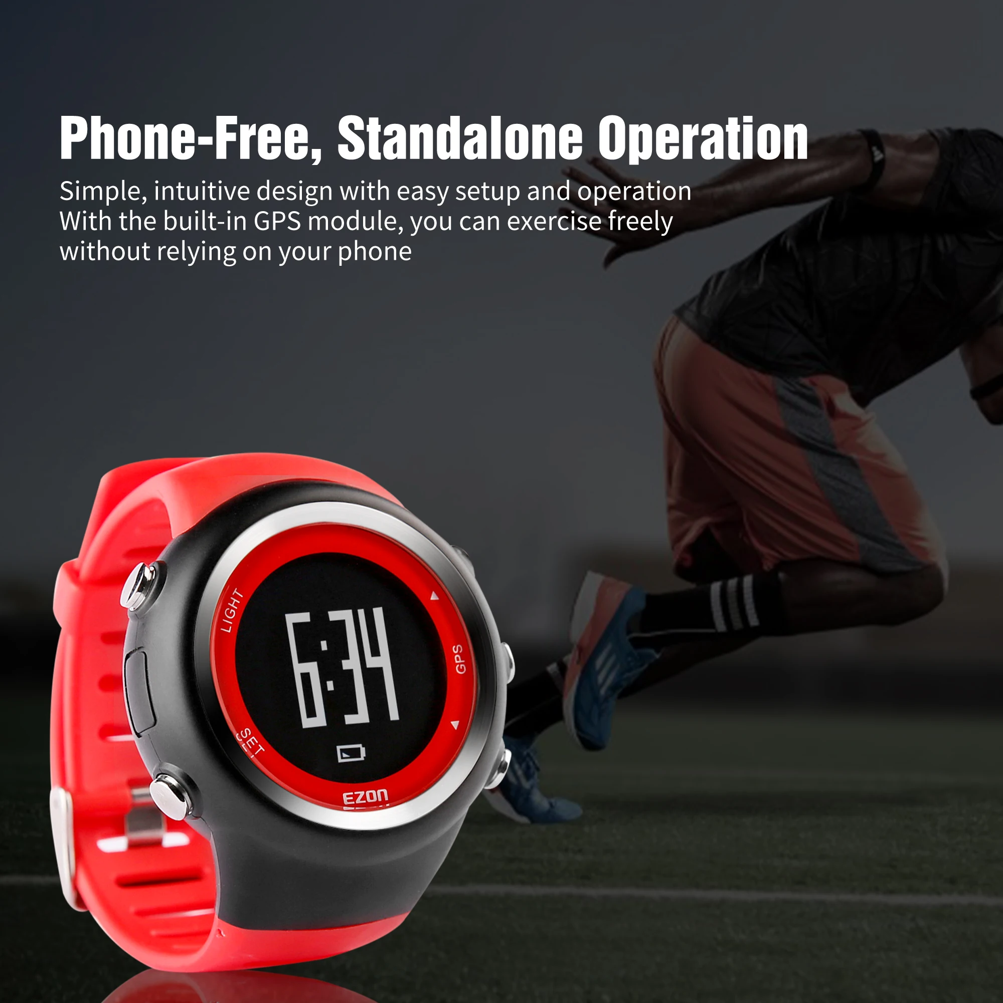 EZON T031 GPS Digital Sports Running Watch With Speed/Pace/Distance Calorie Burning  Stopwatch 50M Waterproof