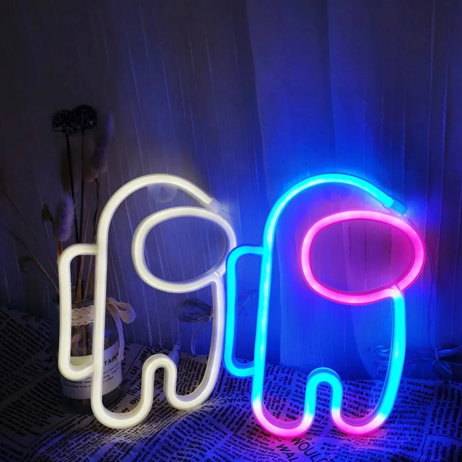 New Perfect Unique Neon Astronaut Night Light LED Wall Lamp Sign for Cool Room Holiday Party Decor - Ideal Birthday and Christma