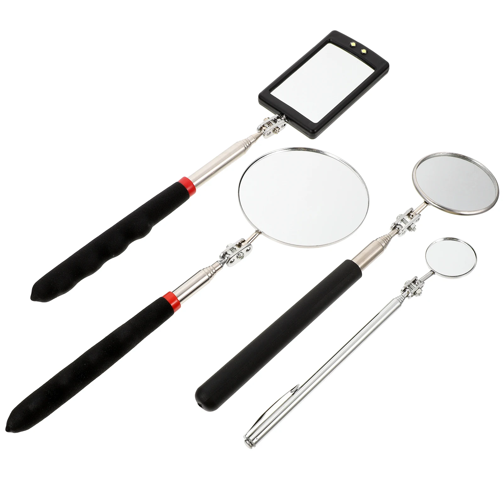 

Telescoping Inspection Mirror Light Compact Car Mechanic Tool Flexible Retractable Telescope Sight Stainless Plastic Handle