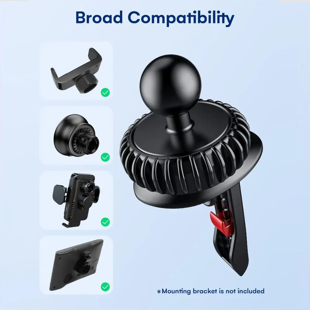Universal 17mm Joint Ball Grip Vent Clip Full Rotation Compact Phone Holder Stability Air Outlet Bracket Calls