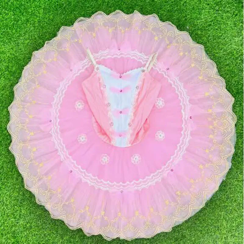 Custom Made Pink Doll Ballet Tutu Sugar Plum Fairy Balet Dress For Performance Balet Costumes