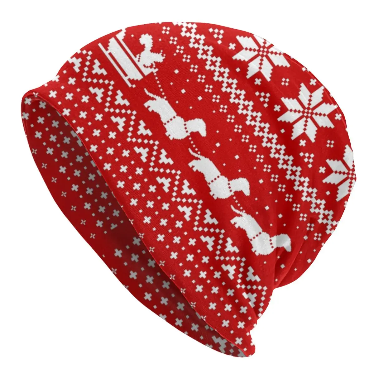 

Custom Dachshund Dog Christmas Holiday Beanies Caps Unisex Fashion Winter Warm Knitted Hat Adult Animal Pet Bonnet Hats