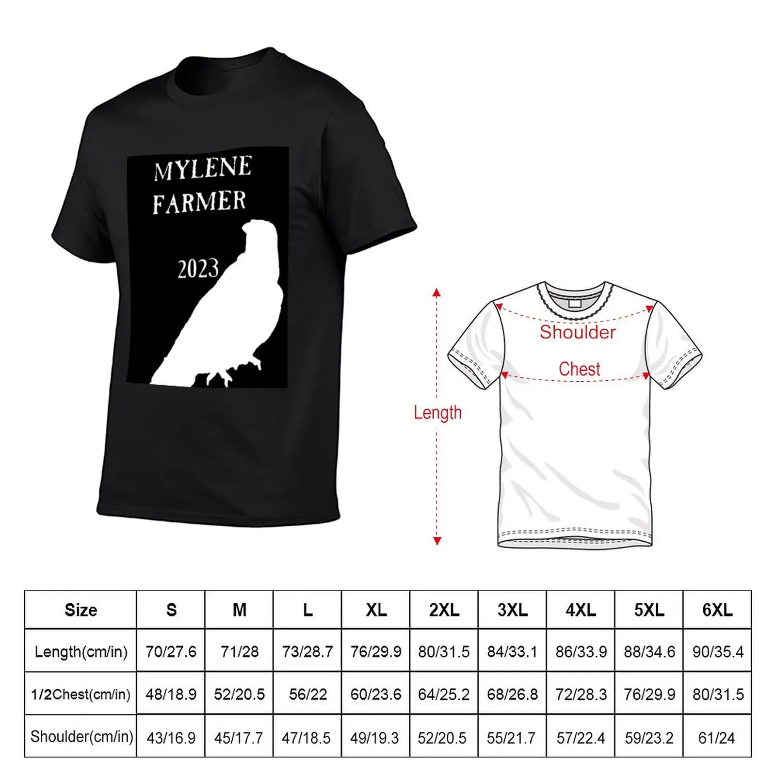 New MYLENE FARMER 2023 NEVERMORE FRANCE T-Shirt vintage clothes black t shirt plus size tops oversized t shirts for men