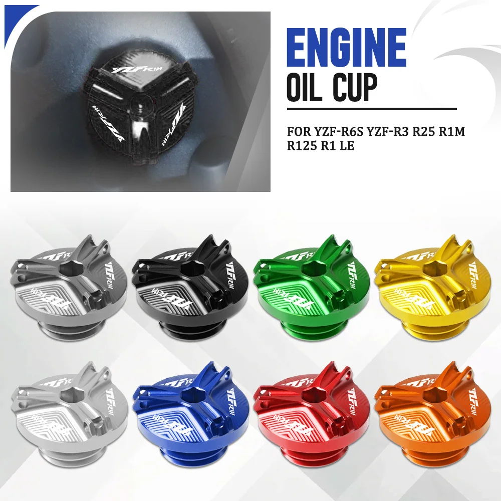 

For Yamaha YZF-R6S YZF-R3 R25 R1M R125 R1 LE Motorcycle Aluminum M28*3 Parts Engine Oil Drain Plug Sump Cup Plug Cover